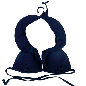 No Boundaries Bikini Womens Junior 7-9 Medium Teens Black Ruffle Top Swimsuit